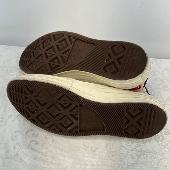 Comme Des Garçons Converse Chuck Taylor High Top Sneakers 7.5W/5.5M White & Red - Picture 5 of 8